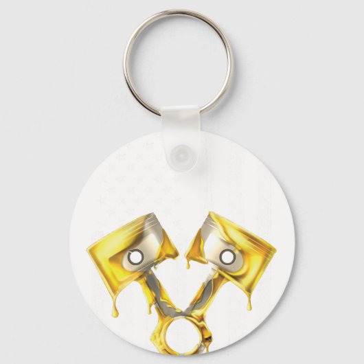 American Flag Piston Muscle Car 10 キーホルダー (正面)