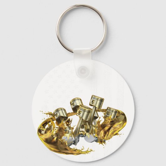 American Flag Piston Muscle Car 3 キーホルダー (正面)