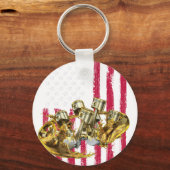 American Flag Piston Muscle Car 4 キーホルダー (正面)