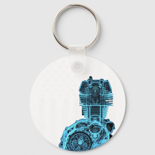 American Flag Piston Muscle Car 7 キーホルダー (正面)