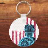 American Flag Piston Muscle Car 9 キーホルダー (正面)