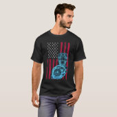 American Flag Piston Muscle Car 9 Tシャツ (正面フル)