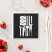 American Flag Plumbing Plumber Tools Craft Gift スタンダードカクテルナプキン (インサイチュ)