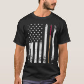 American Flag Pool Stick Tシャツ (正面)