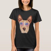 American Flag Portuguese Podengo Pequeno Dog Ameri Tシャツ (正面)