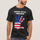 American Flag Printed Palm USA Tシャツ (正面)