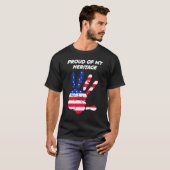 American Flag Printed Palm USA Tシャツ (正面フル)