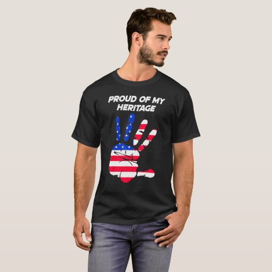 American Flag Printed Palm USA Tシャツ (正面フル)