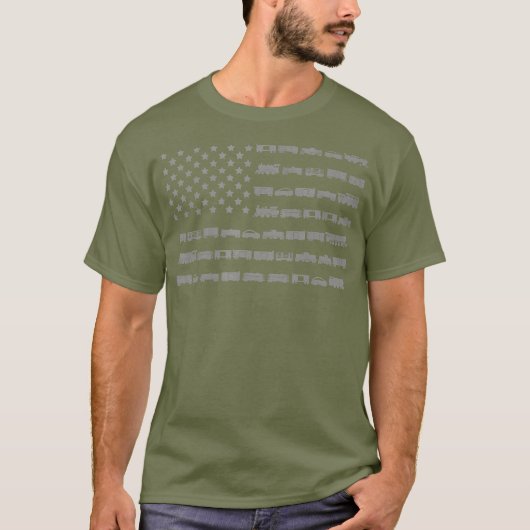 American Flag Railroad Train Conductor Gift Tシャツ (正面)