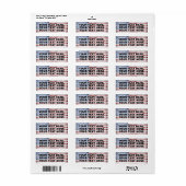 AMERICAN FLAG RETURN ADDRESS LABELS ラベル (フルシート)