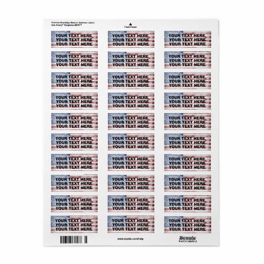 AMERICAN FLAG RETURN ADDRESS LABELS ラベル (フルシート)