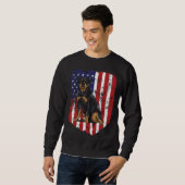 American Flag Rottweiler 4th Of July USA スウェットシャツ (正面フル)