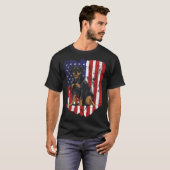American Flag Rottweiler 4th Of July USA Tシャツ (正面フル)