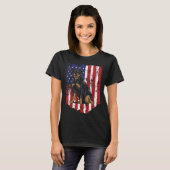 American Flag Rottweiler 4th Of July USA Tシャツ (正面フル)