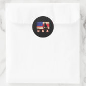 American Flag Sailing Cute Boating Gift For Women ラウンドシール (バッグ)