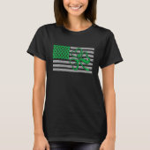 American Flag Shamrock Clovers St Patricks Day Men Tシャツ (正面)