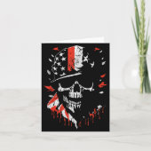 American Flag Skull Soldier Patriotic Military Gra カード (正面)