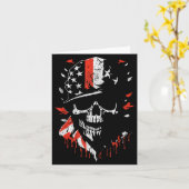 American Flag Skull Soldier Patriotic Military Gra カード (黄色い花)