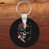 American Flag Skull Soldier Patriotic Military Gra キーホルダー (正面)