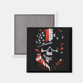 American Flag Skull Soldier Patriotic Military Gra マグネット (正面/裏面)