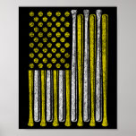 American Flag Softball Team Vintage Funny ポスター<br><div class="desc">American Flag Softball Team Vintage Funny design Gift Value Poster Paper (Matte) Classic Collection.</div>