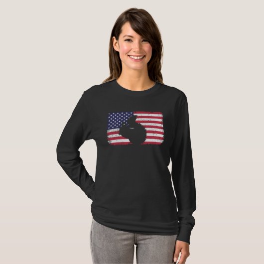 American Flag Squirrel 4th of July Squirrel Tシャツ (正面フル)
