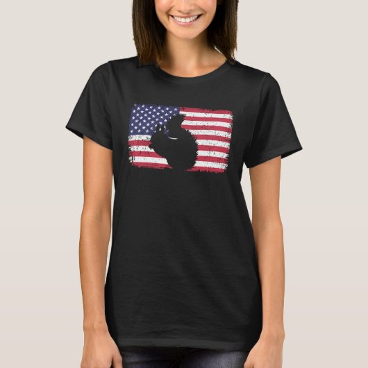 American Flag Squirrel 4th of July Squirrel Tシャツ (正面)