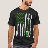 American Flag St Patrick s Day Shamrock Drinking B Tシャツ (正面)