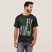 American Flag St Patrick s Day Shamrock Drinking B Tシャツ (正面フル)