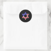 American Flag Star Of David Jewish Hanukkah T Shir ラウンドシール (バッグ)