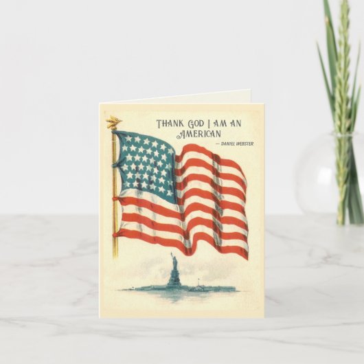 American Flag Statue of Liberty Blank Card カード (正面)