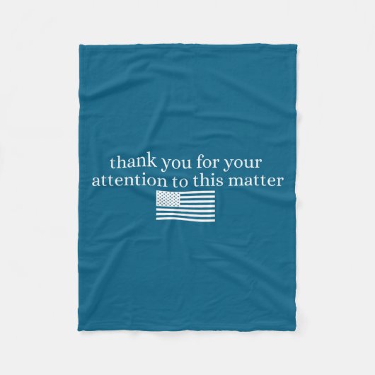 American Flag Thank You For Your Attention To This フリースブランケット (正面)