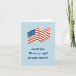 American Flag Thank You for your service退役軍人 ノートカード