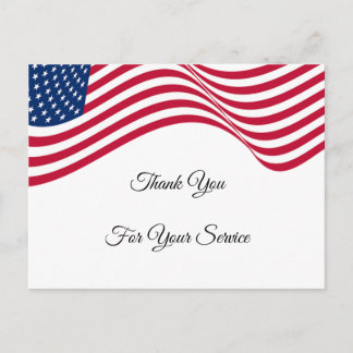 American Flag Thank You Thank Your Service ポストカード