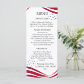 American Flag Theme Menu Card メニュー (スタンド正面)