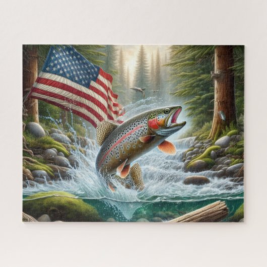American Flag Trout ジグソーパズル (横)