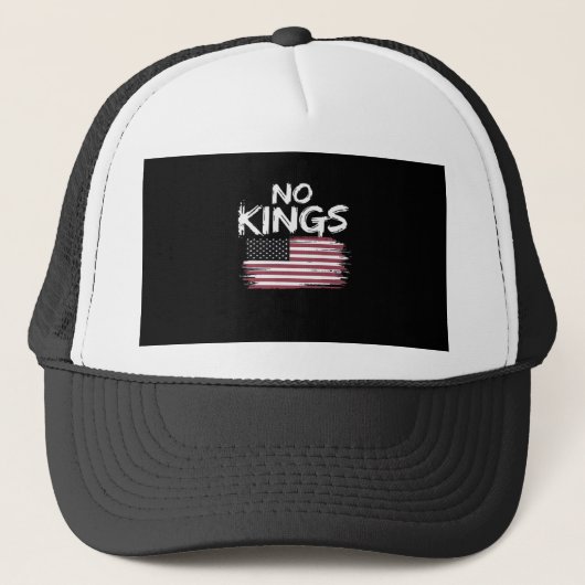 American Flag Upside Down Distress No Kings Long F キャップ (正面)