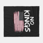 American Flag Upside Down Distress No Kings Long F フリースブランケット (正面(横))