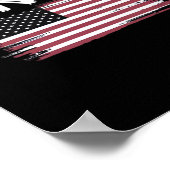 American Flag Upside Down Distress No Kings Long F ポスター (角)
