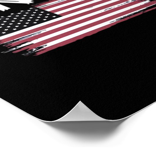 American Flag Upside Down Distress No Kings Long F ポスター (角)
