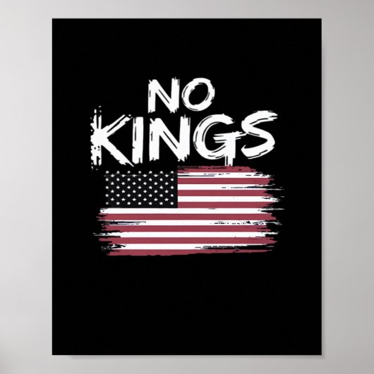 American Flag Upside Down Distress No Kings Long F ポスター (正面)
