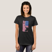 American Flag Usa Duck hunting Tシャツ (正面フル)