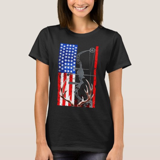 American Flag USA Hunter Bow Tシャツ (正面)