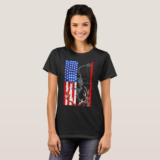 American Flag USA Hunter Bow Tシャツ (正面フル)