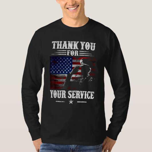 American Flag Veteran Day Thank You Veterans Vin Tシャツ (正面)