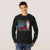 American Flag Veteran for Men Women Kids Home Of T Tシャツ (正面フル)
