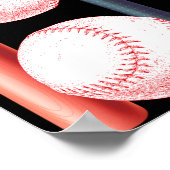 American Flag Vintage Baseball Flag ポスター (角)