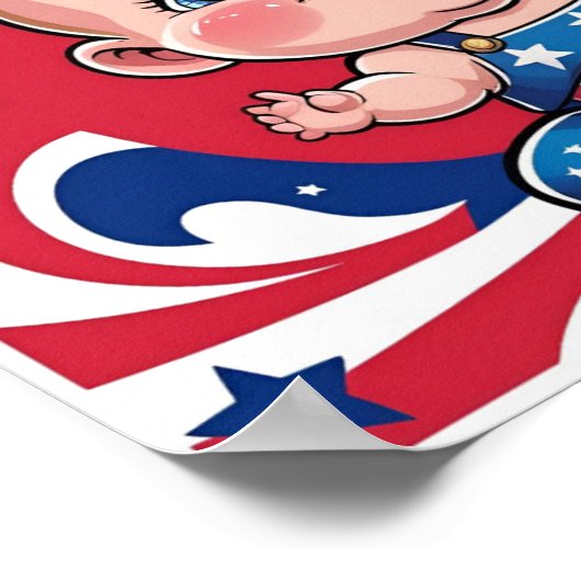 American Flag Wall Art for Baby's Room ポスター (角)