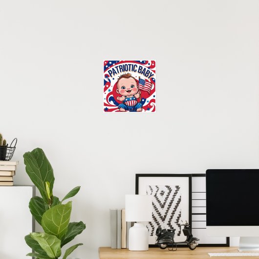 American Flag Wall Art for Baby's Room ポスター (ホームオフィス)