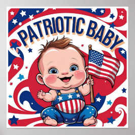 American Flag Wall Art for Baby's Room ポスター